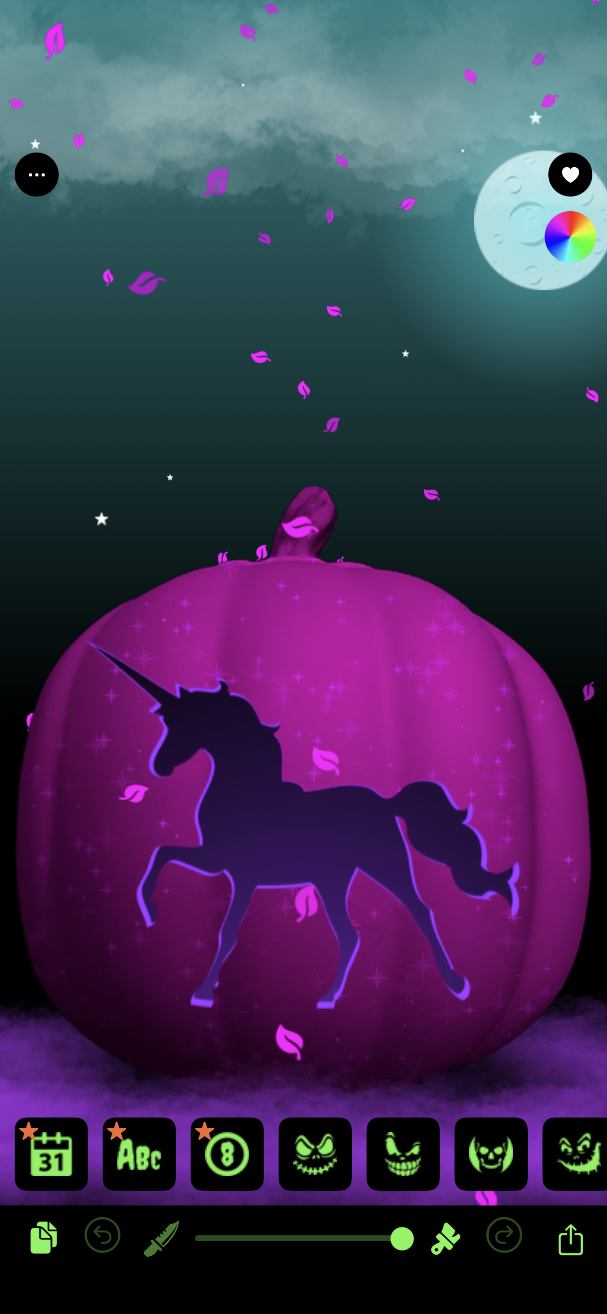 Purple unicorn pumpkin